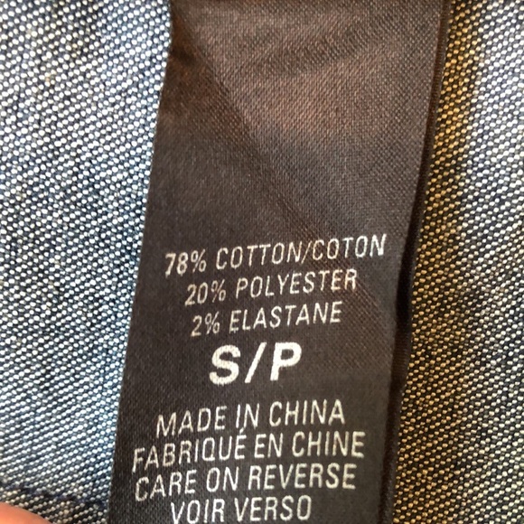 Vintage Elie Tahari Tapered Fitted Blue Denim Jacket Faux Leather Women's Small - Picture 5 of 16